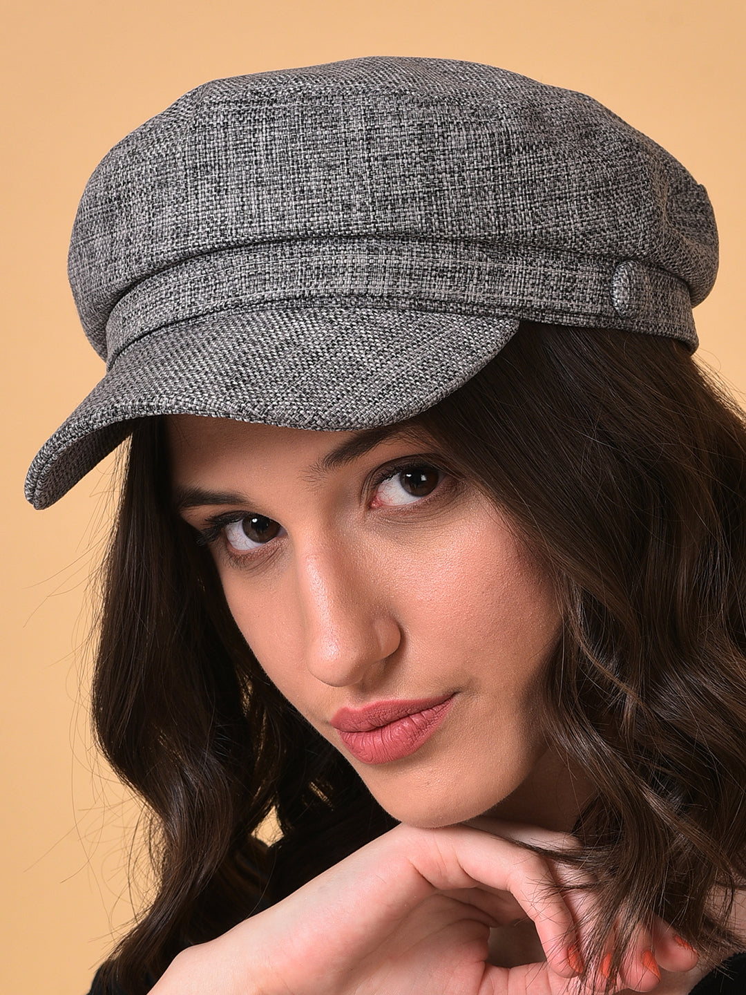 Grey Solid Bakerboy Hat