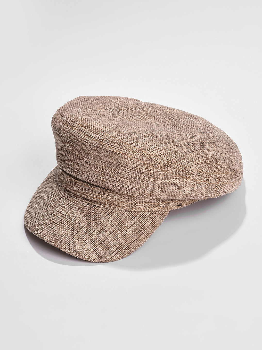 Beige Solid Visor Cap