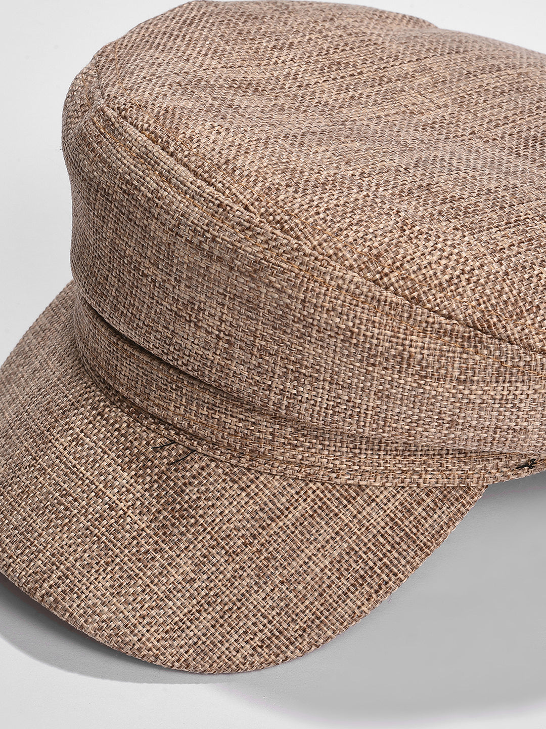 WOMEN BEIGE SOLID VISOR CAP