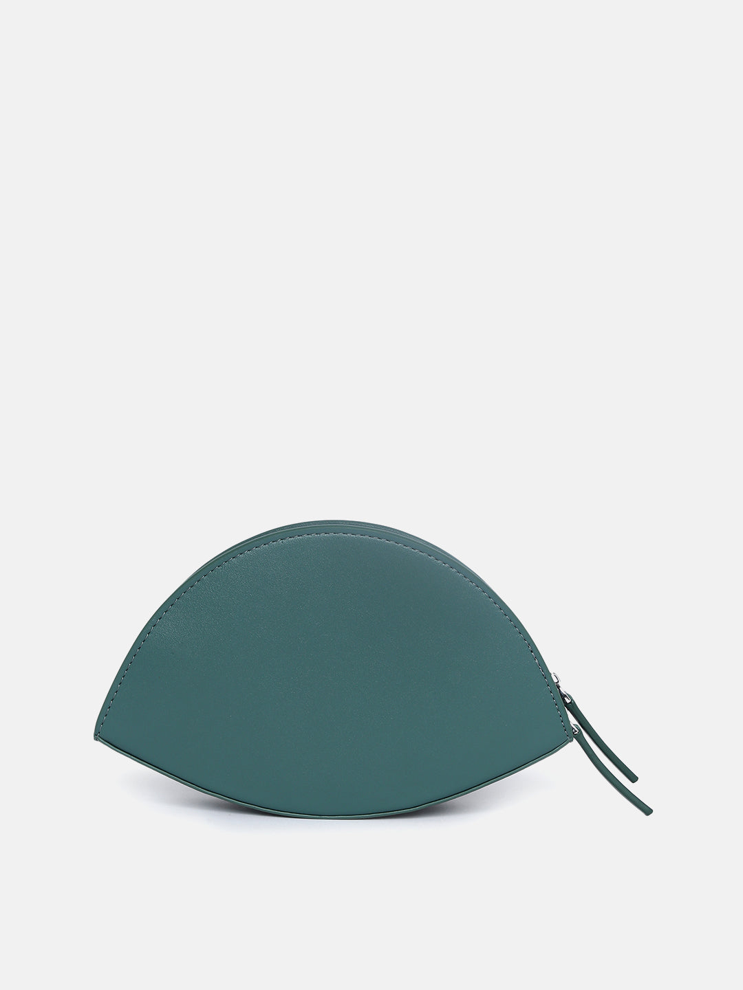 Green Vegan Leather Structured Sling Bag With Tasselled