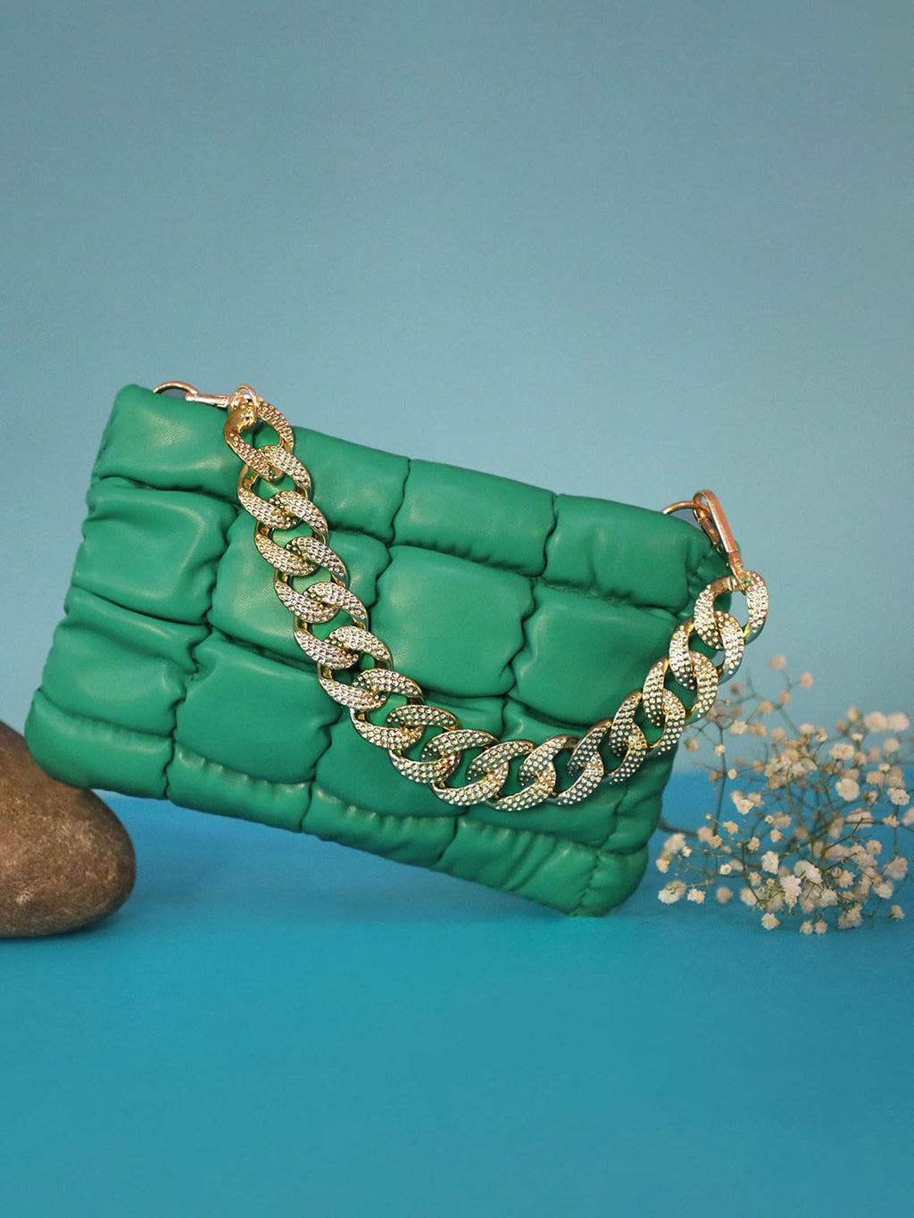 Chartreuse Quilted Green Cross Body Bag