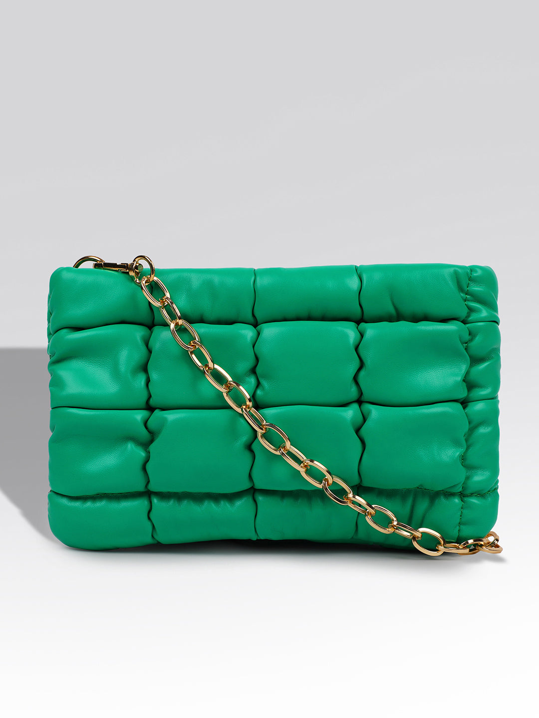 Chartreuse Quilted Green Cross Body Bag