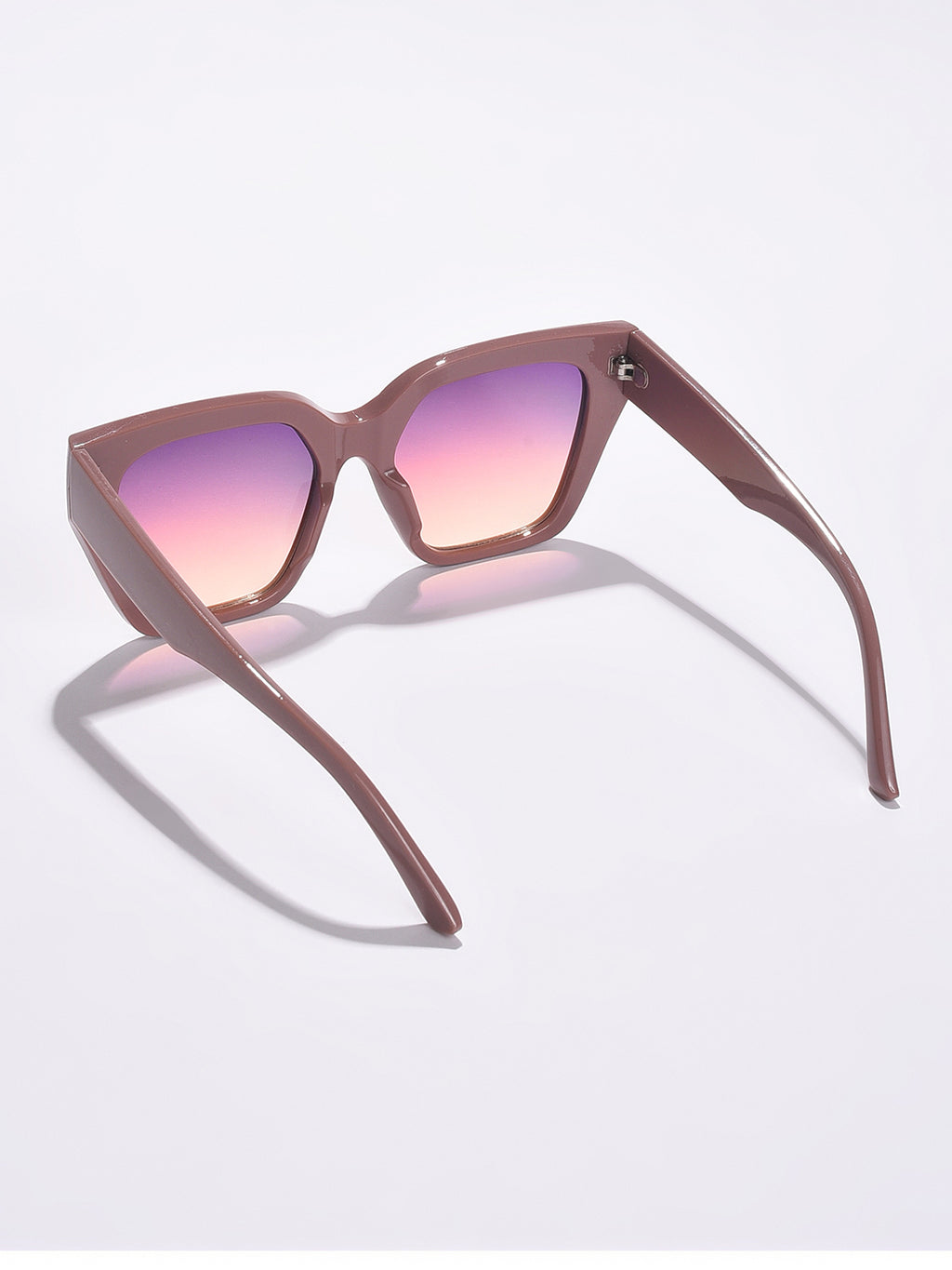 Mirrored Lens Brown Butterfly Sunglasses