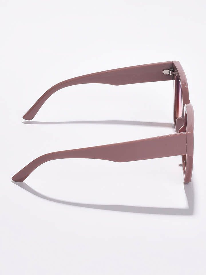 WOMEN MIRRORED LENS BROWN BUTTERFLY SUNGLASSES