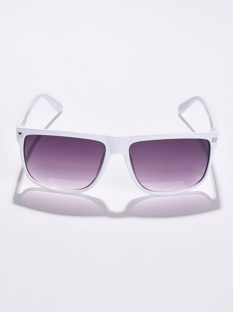 Purple Lens White Wayfarer Sunglasses