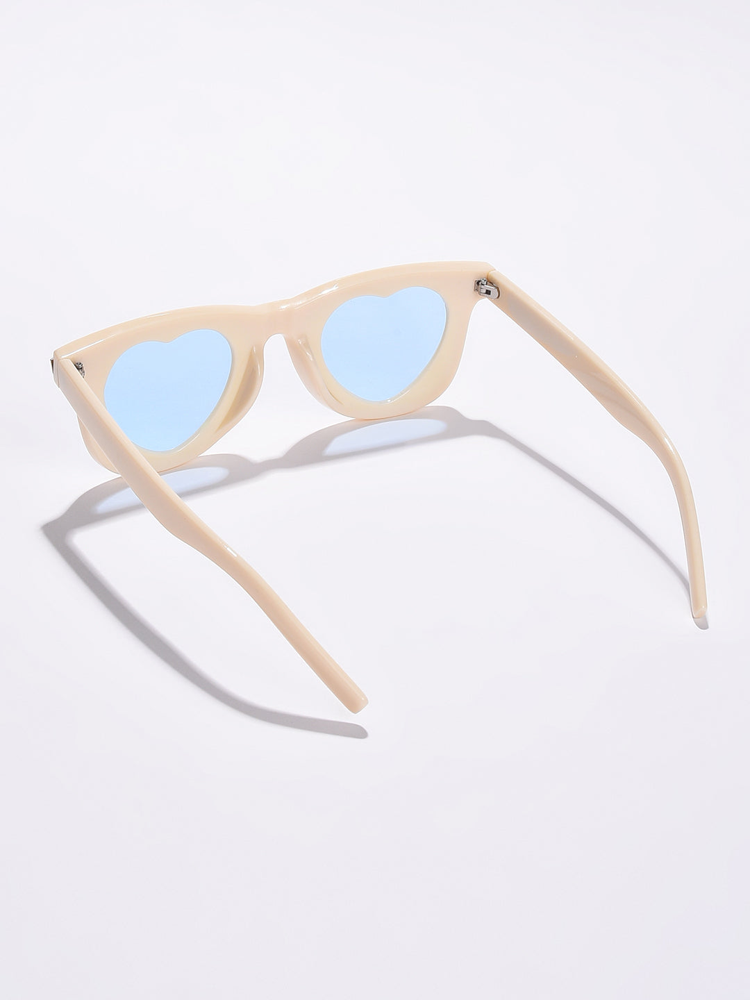 Blue Lens White Square Sunglasses