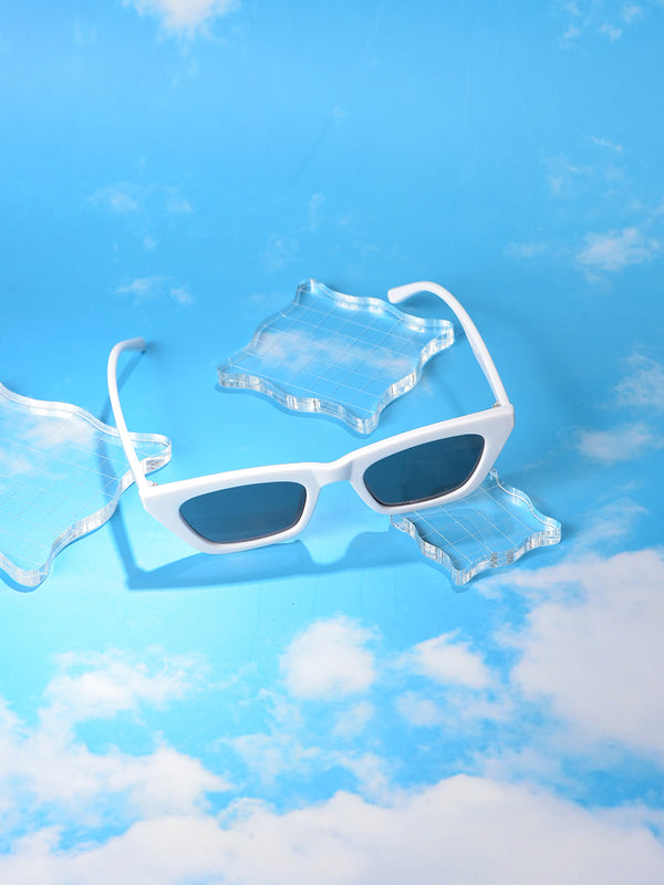 Black Lens White Cateye Sunglasses