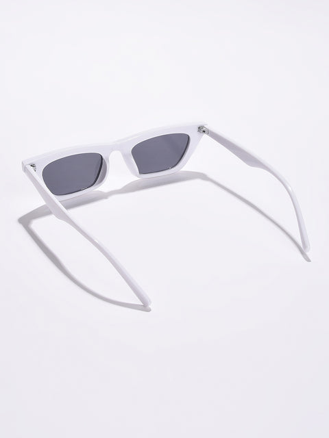 Black Lens White Cateye Sunglasses