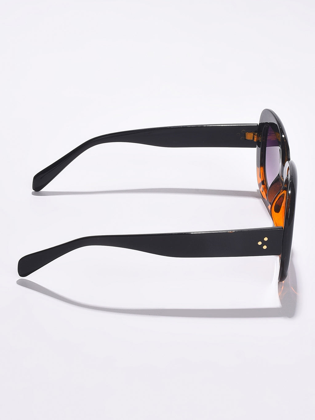 WOMEN PURPLE LENS BLACK WAYFARER SUNGLASSES