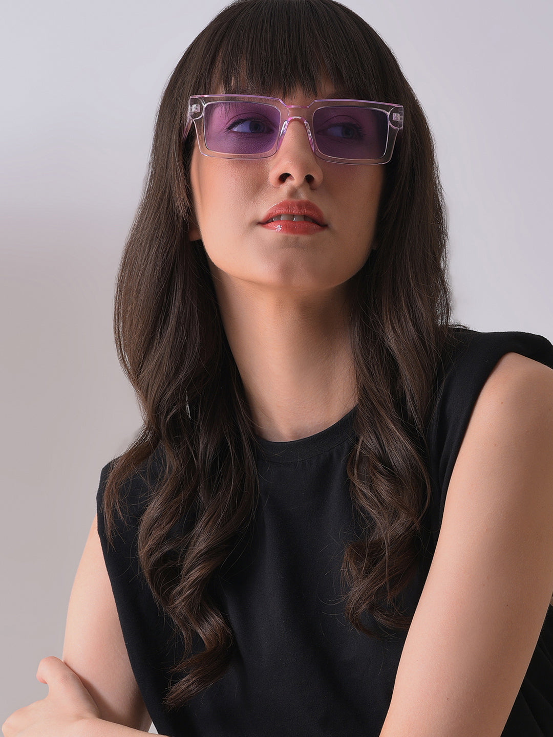 Purple Lens Purple Rectangle Sunglasses
