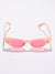 PINK LENS RED CATEYE SUNGLASSES