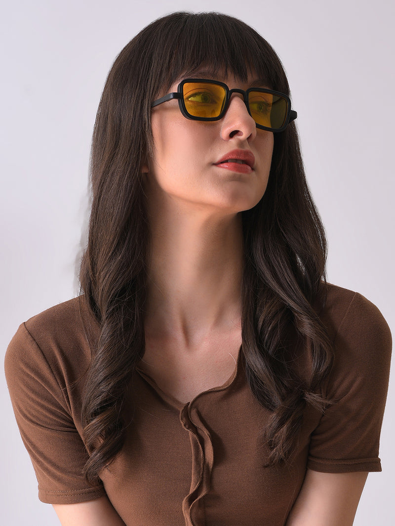 Yellow Lens Black Wayfarer Sunglasses