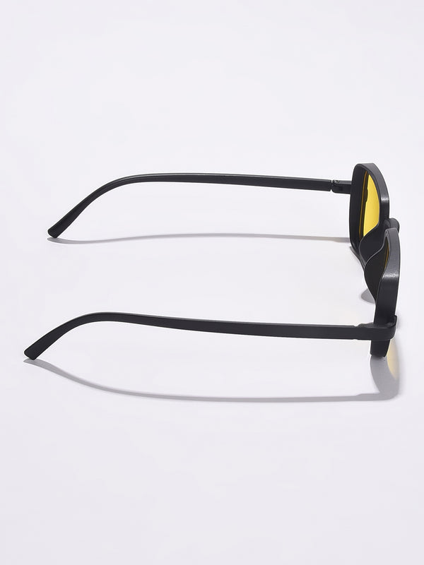 WOMEN YELLOW LENS BLACK WAYFARER SUNGLASSES