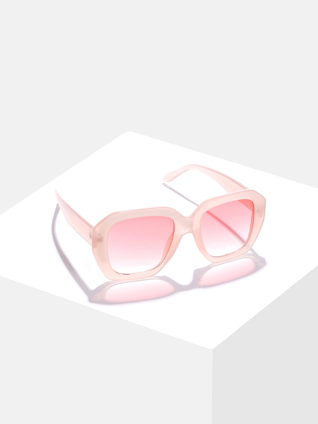 Pink Lens Pink Oval Sunglasses