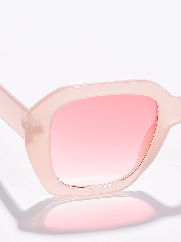 Pink Lens Pink Oval Sunglasses