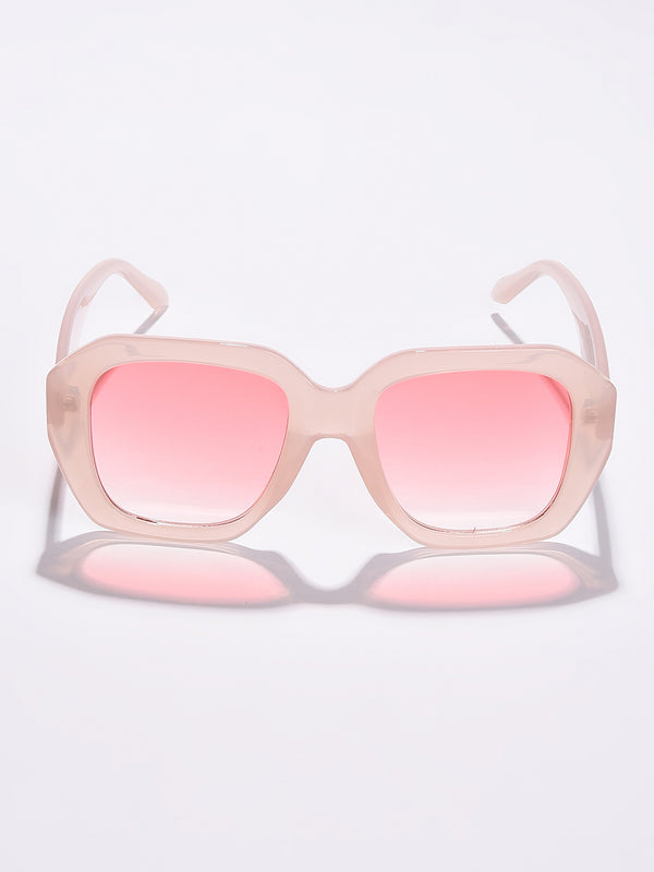 Pink Lens Pink Oval Sunglasses