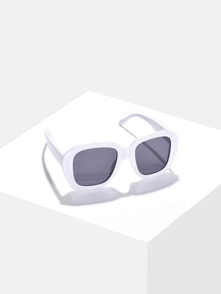 Black Lens White Wayfarer Sunglasses