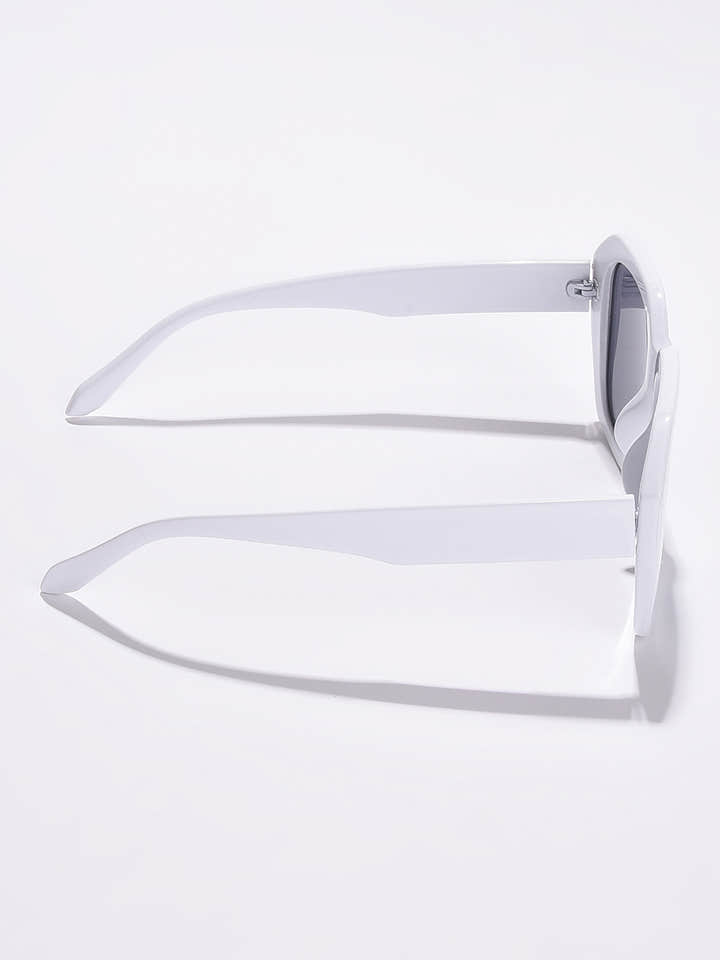 WOMEN BLACK LENS WHITE WAYFARER SUNGLASSES