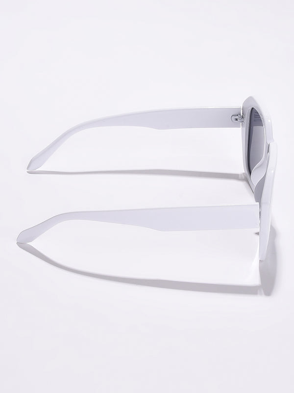 WOMEN BLACK LENS WHITE WAYFARER SUNGLASSES