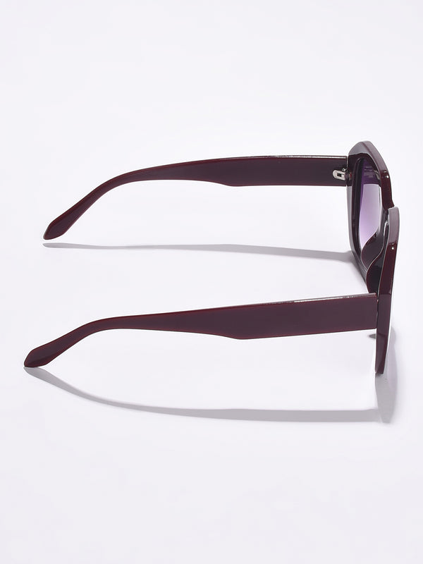 WOMEN BLACK LENS PURPLE WAYFARER SUNGLASSES