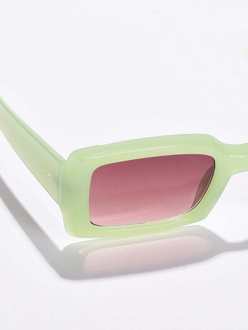 Black Lens Green Rectangle Sunglasses