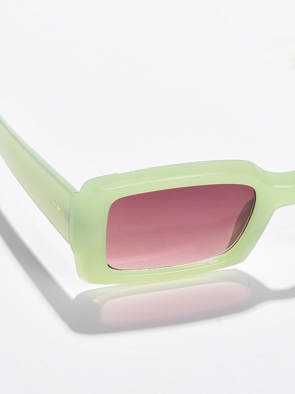 Black Lens Green Rectangle Sunglasses