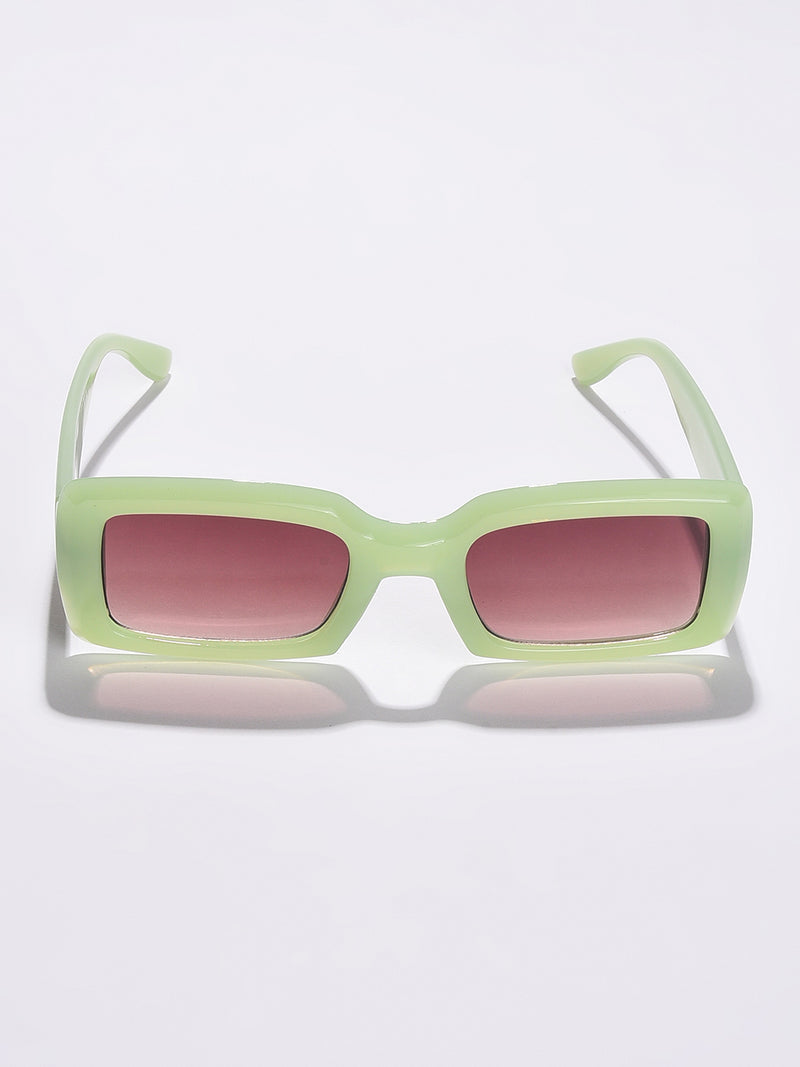 Black Lens Green Rectangle Sunglasses