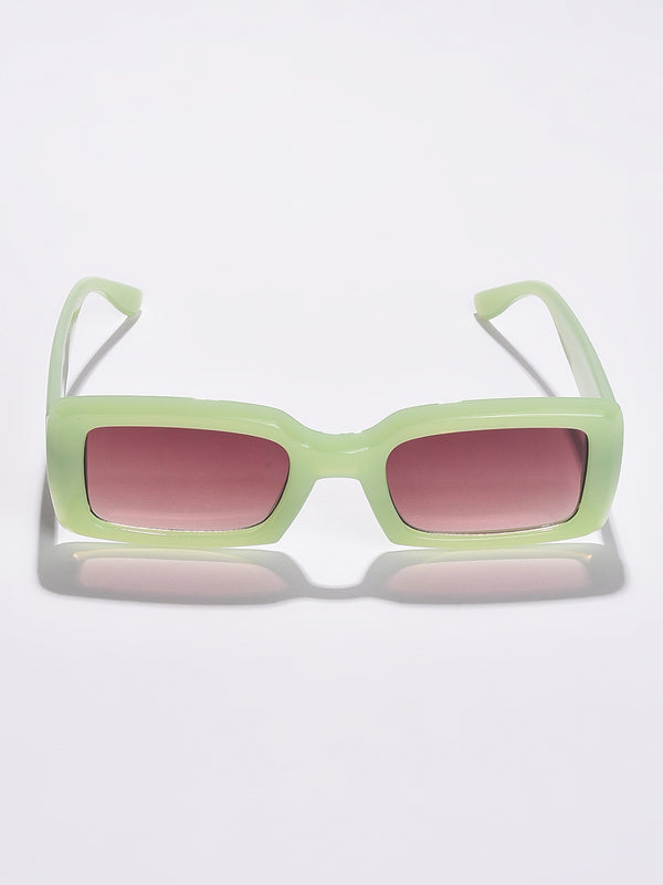 Black Lens Green Rectangle Sunglasses
