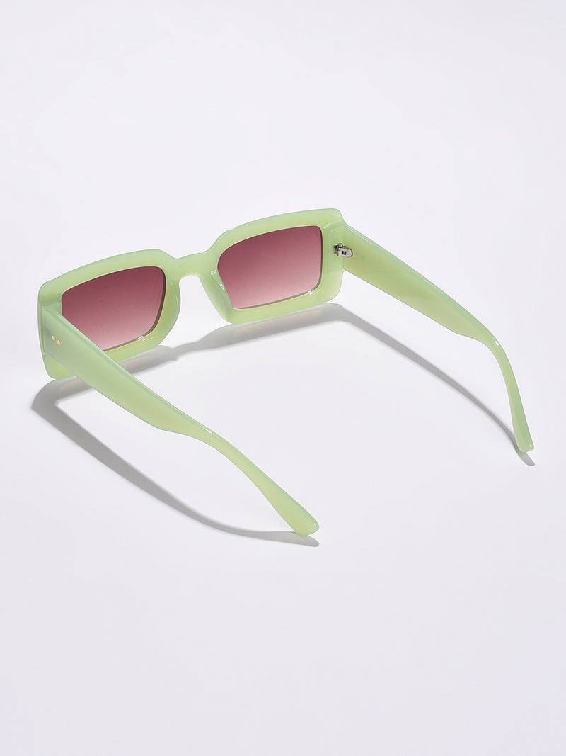 Black Lens Green Rectangle Sunglasses