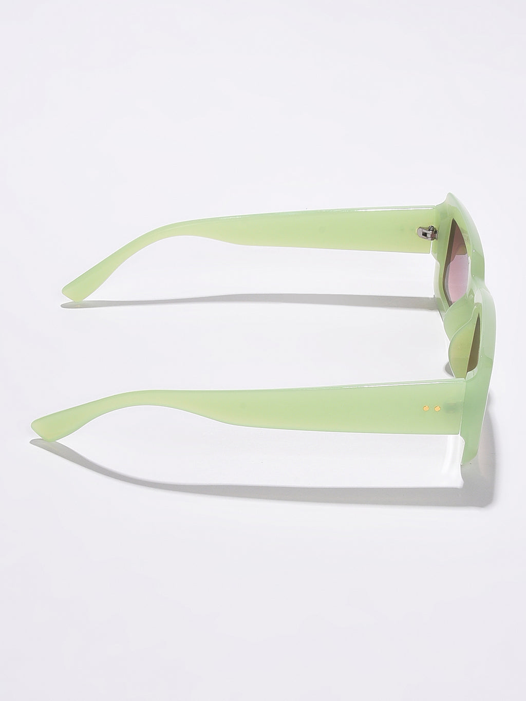 WOMEN BLACK LENS GREEN RECTANGLE SUNGLASSES