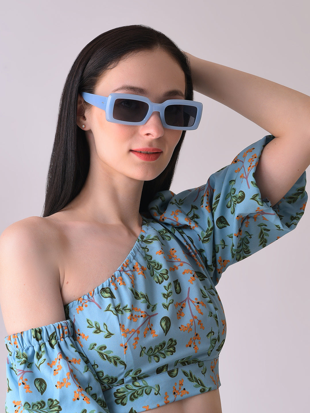 Black Lens Blue Wayfarer Sunglasses