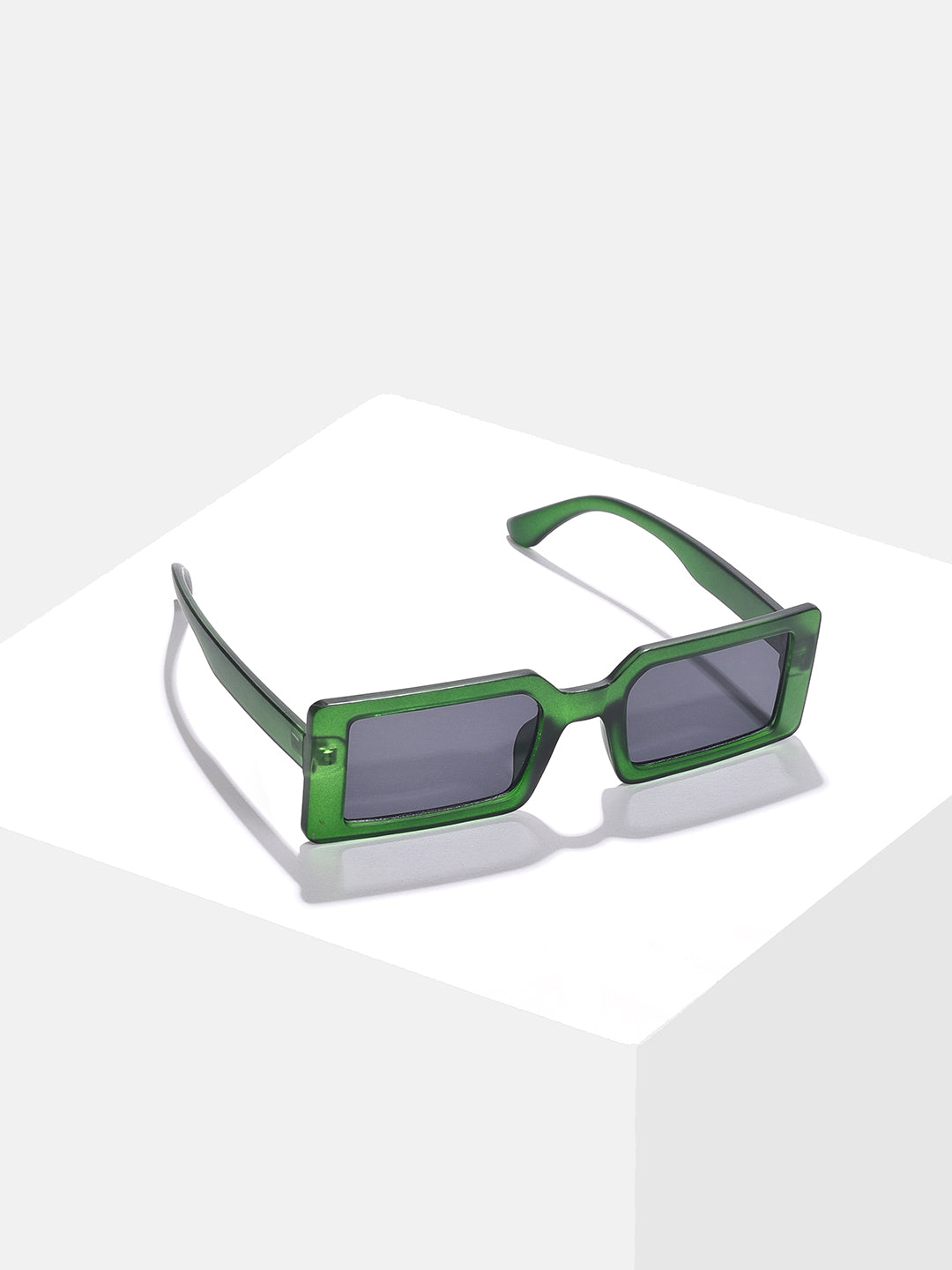 Black Lens Green Rectangle Sunglasses