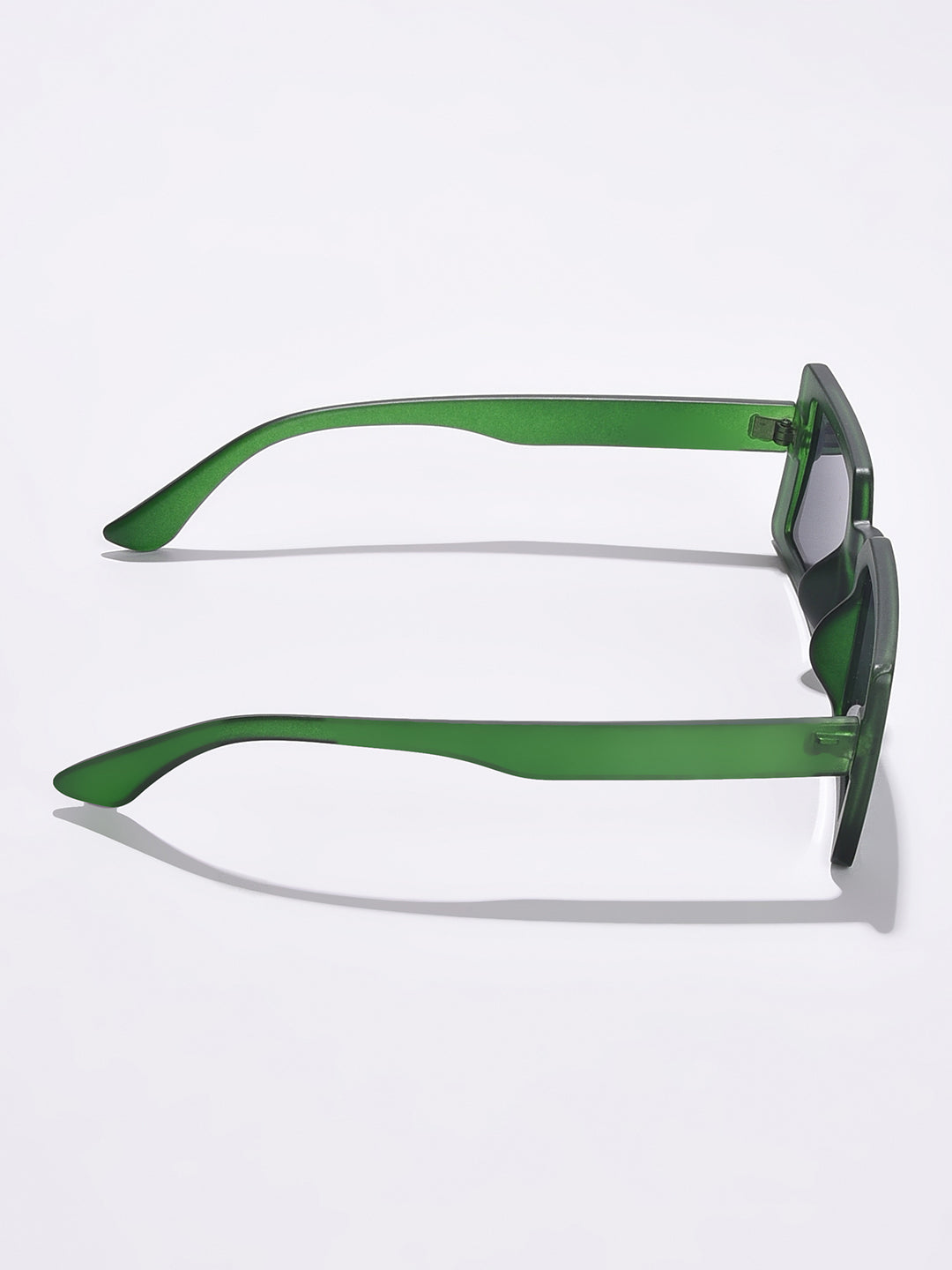 WOMEN BLACK LENS GREEN RECTANGLE SUNGLASSES