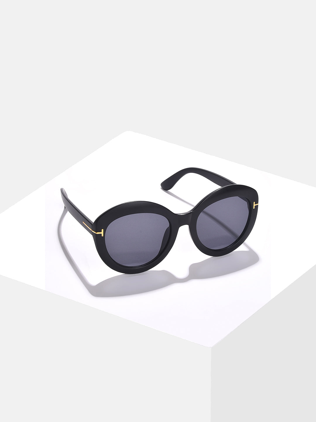 Black Lens Black Oval Sunglasses