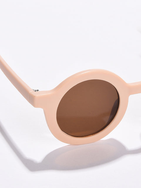 Brown Lens Pink Round Sunglasses