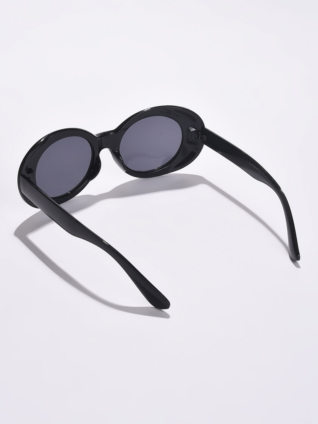 Grey Lens Black Oval Sunglasses