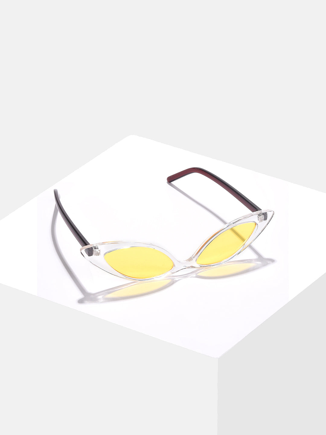 Yellow Lens Brown Cateye Sunglasses