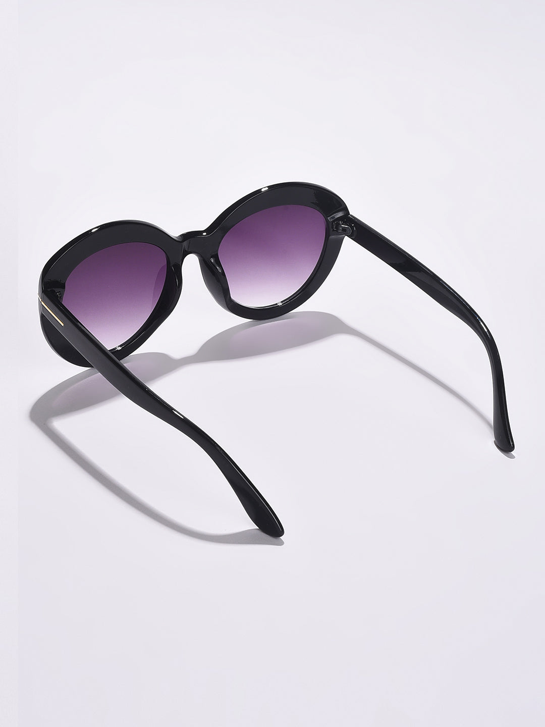 Purple Lens Black Oval Sunglasses
