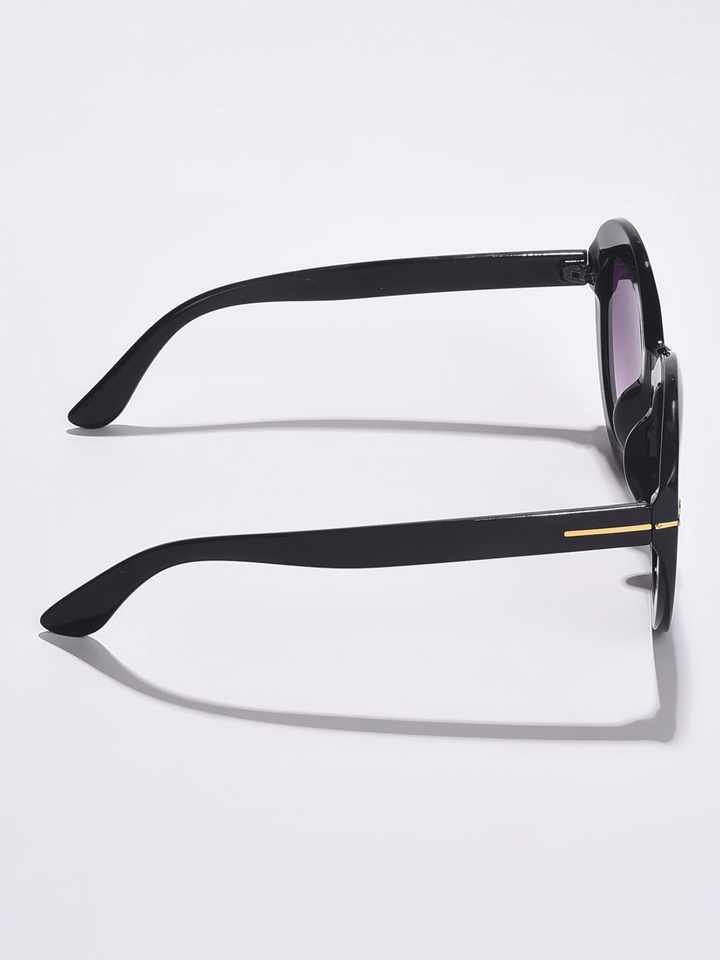 WOMEN PURPLE LENS BLACK OVAL SUNGLASSES
