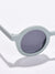 GREY LENS SILVER-TONED OVAL SUNGLASSES