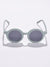 GREY LENS SILVER-TONED OVAL SUNGLASSES