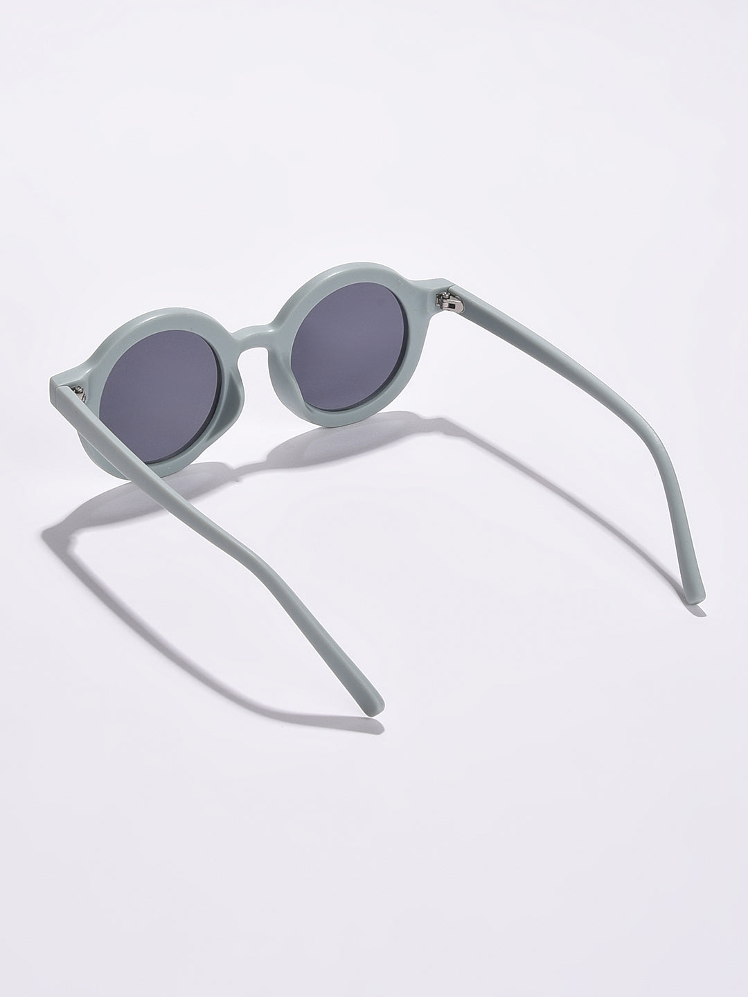 Grey Lens Silver-Toned Oval Sunglasses