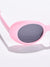 Black Lens Pink Oval Sunglasses