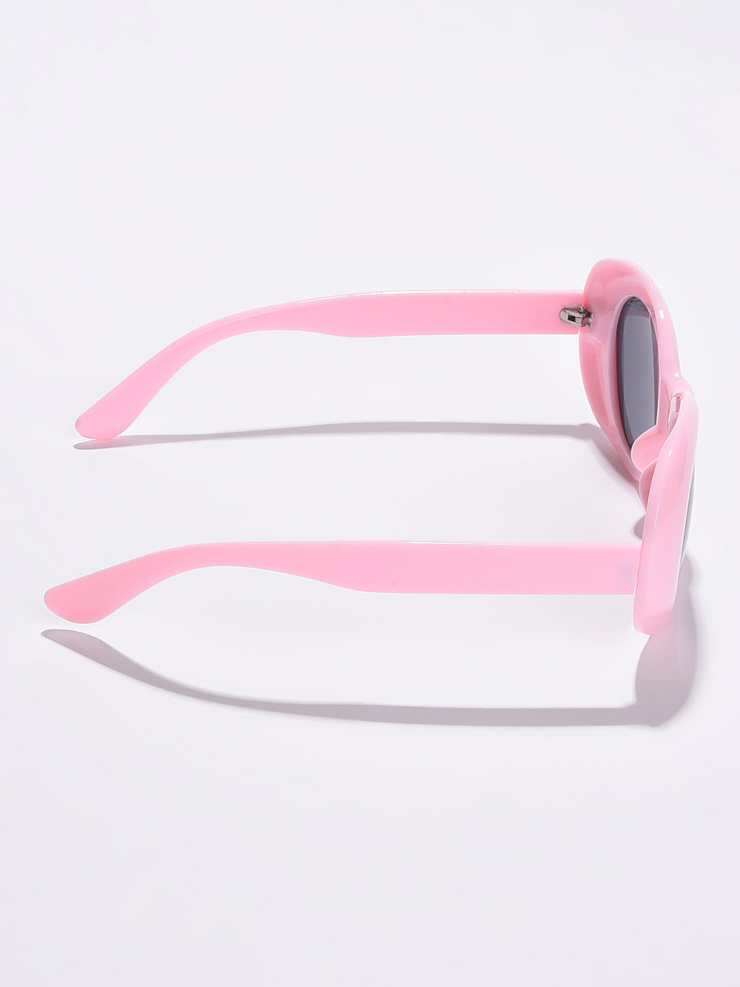 WOMEN BLACK LENS PINK OVAL SUNGLASSES