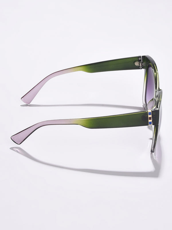 WOMEN PURPLE LENS GREEN BUTTERFLY SUNGLASSES