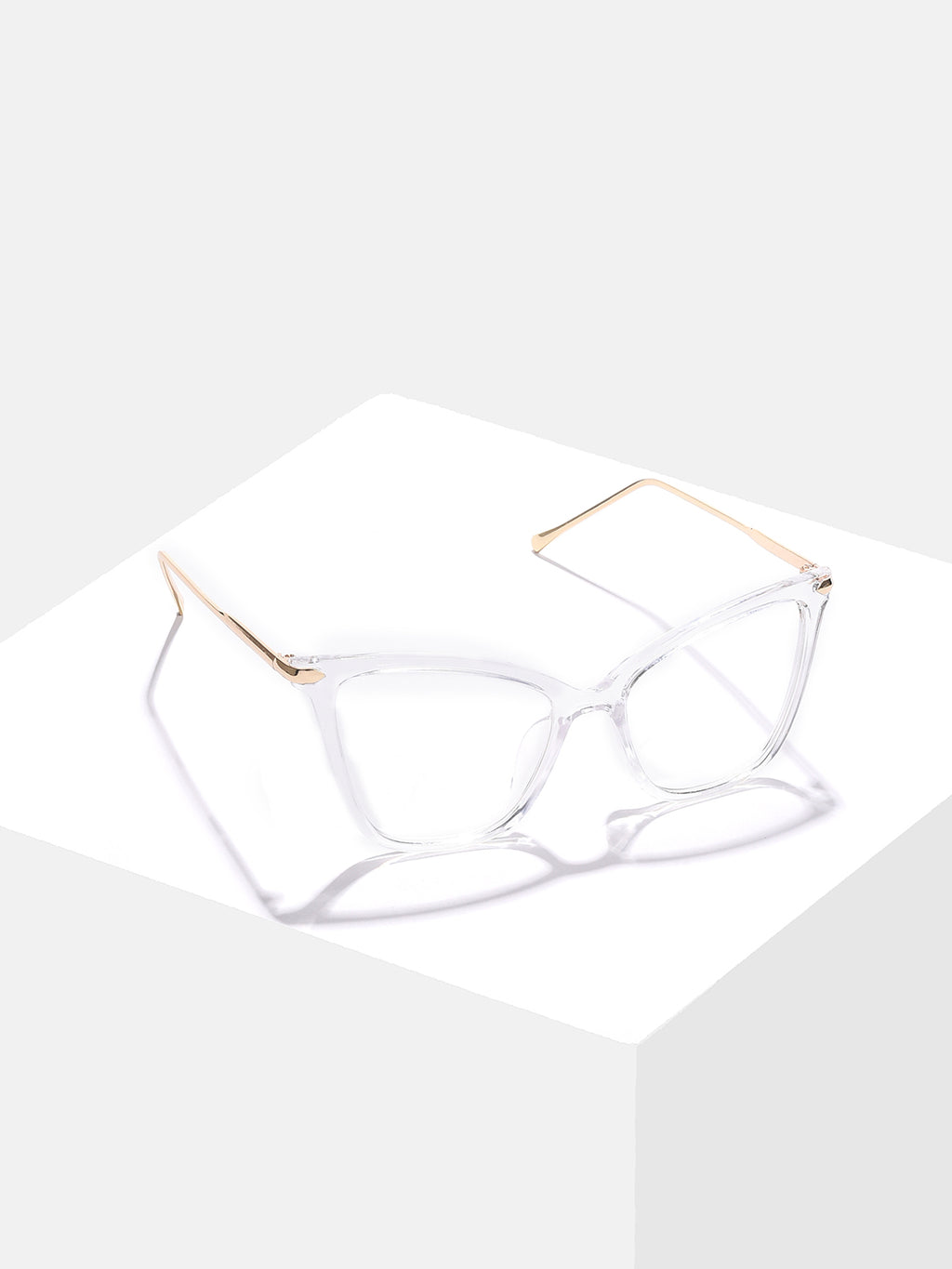 Clear Lens Gold-Toned Cateye Sunglasses