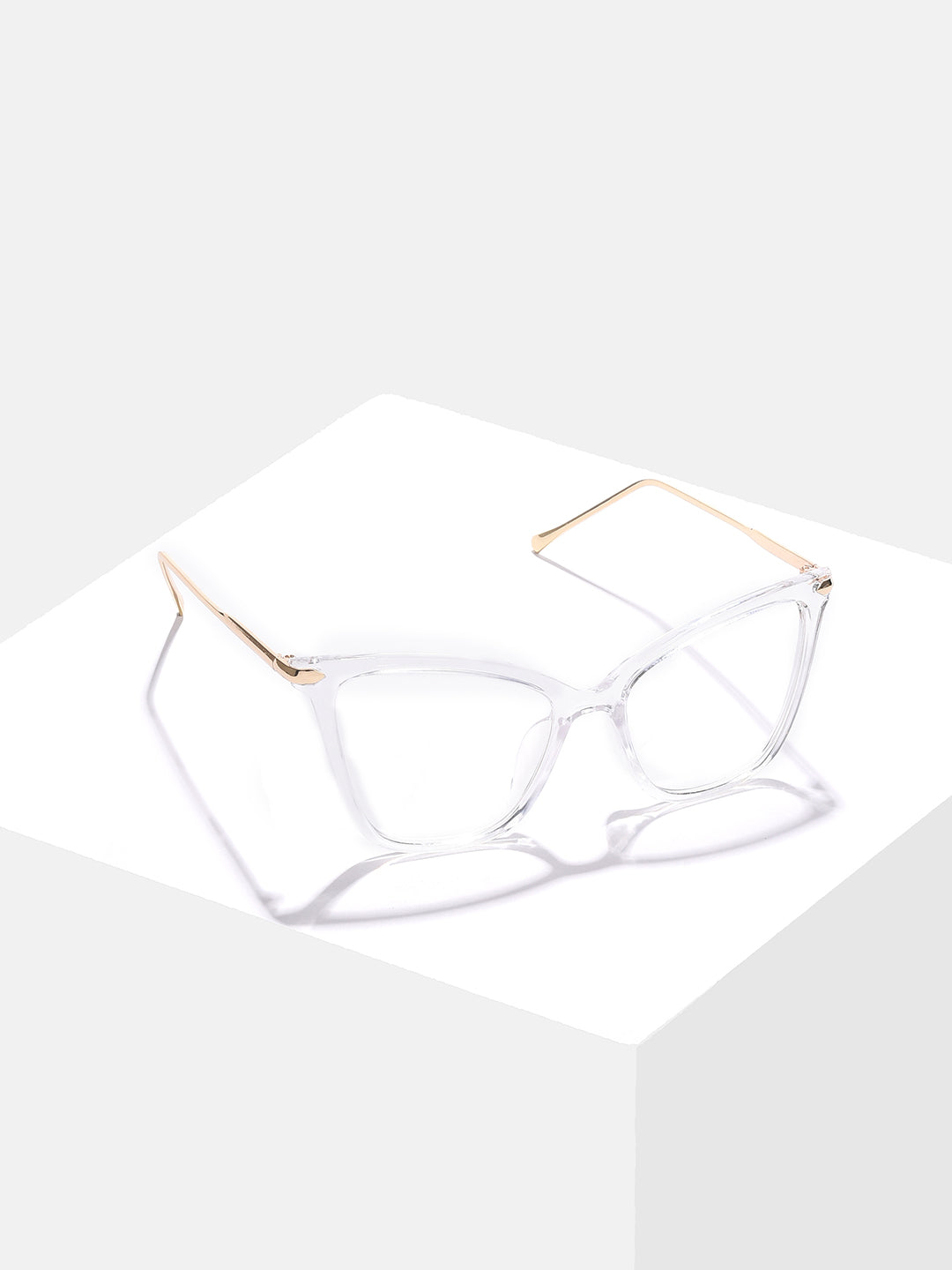 Clear Lens Gold-Toned Cateye Sunglasses