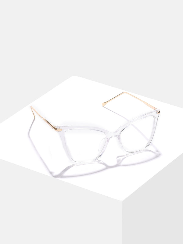 Clear Lens Gold-Toned Cateye Sunglasses