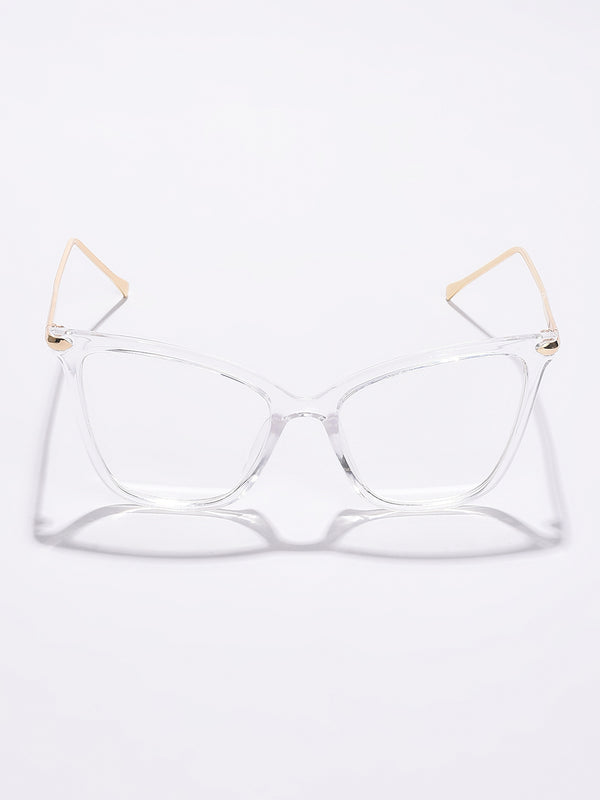 Clear Lens Gold-Toned Cateye Sunglasses