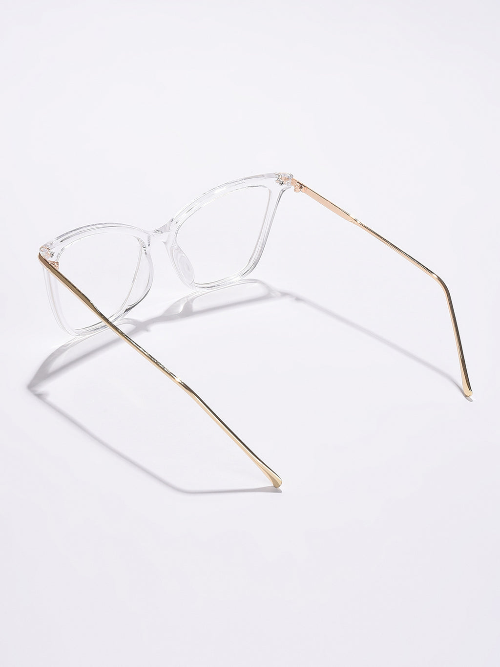 Clear Lens Gold-Toned Cateye Sunglasses